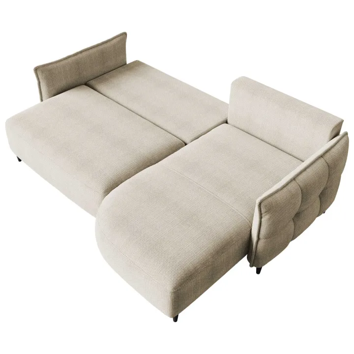 Divano letto angolare 3 posti 244x165cm tessuto beige Lollypop