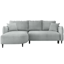 Divano letto angolare 3 posti 244x165cm tessuto grigio Lollypop