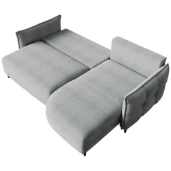 Divano letto angolare 3 posti 244x165cm tessuto grigio Lollypop