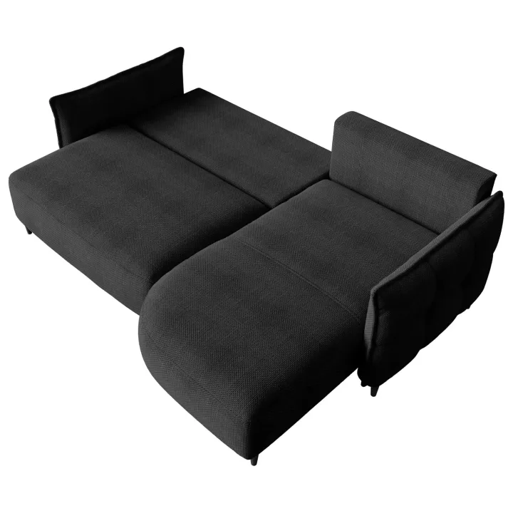 Divano letto angolare 3 posti 244x165cm tessuto grigio antracite Lollypop