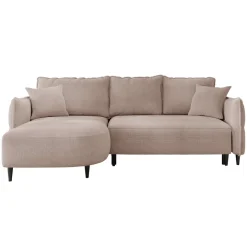 Divano letto angolare 3 posti 244x165cm tessuto rosa Lollypop