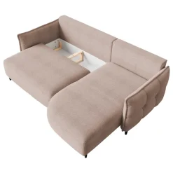 Divano letto angolare 3 posti 244x165cm tessuto rosa Lollypop