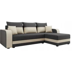Divano letto angolare 3 posti 237x139cm reversibile grigio beige Ponza