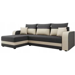 Divano letto angolare 3 posti 237x139cm reversibile grigio beige Ponza