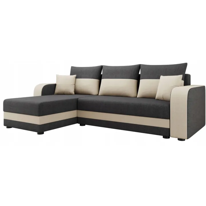 Divano letto angolare 3 posti 237x139cm reversibile grigio beige Ponza