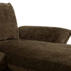 Divano letto angolare reversibile 260x148cm con vano contenitore tessuto marrone Arturo