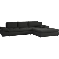 Divano letto angolare reversibile 313x215cm tessuto antracite Puffo