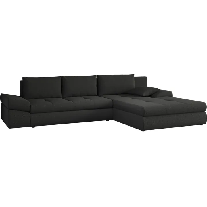 Divano letto angolare reversibile 313x215cm tessuto antracite Puffo