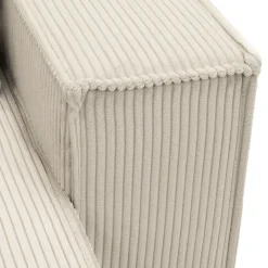 Divano letto angolare reversibile 4 posti 272x145cm con box contenitore velluto a coste beige Ploffy