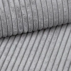 Divano letto angolare reversibile 238x142cm velluto a coste grigio chiaro Scintilla