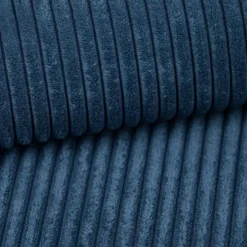Divano letto angolare reversibile 238x142cm velluto a coste blu Scintilla