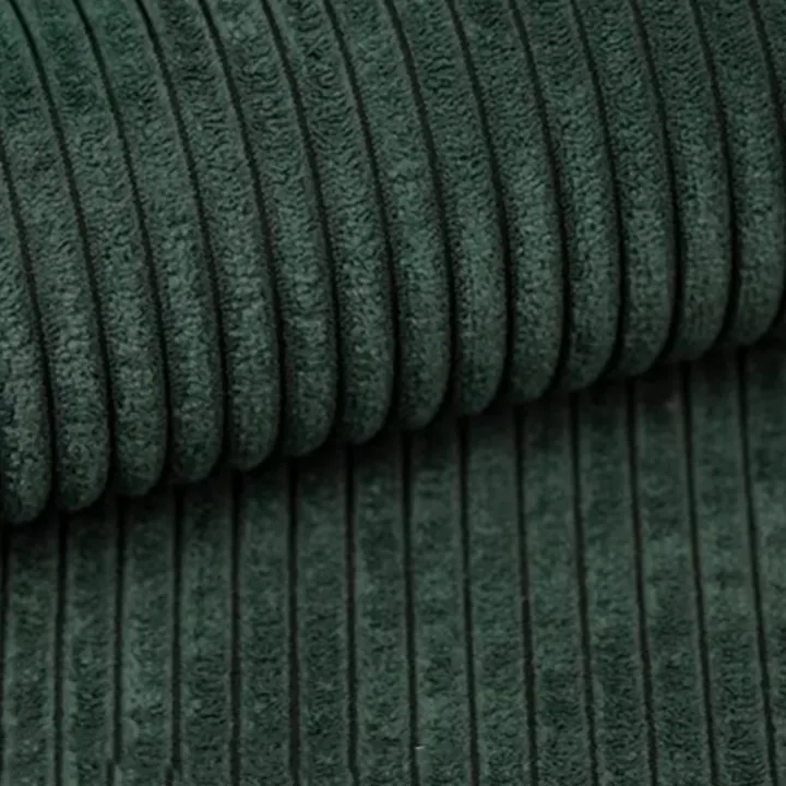 Divano letto angolare reversibile 260x160cm velluto a coste verde scuro Scintilla