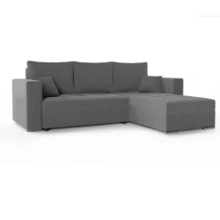 Divano letto angolare reversibile 240x160cm velluto a coste antracite Ermione