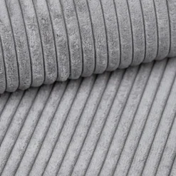 Divano letto angolare reversibile 260x160cm velluto a coste con libreria a destra grigio chiaro Mistery