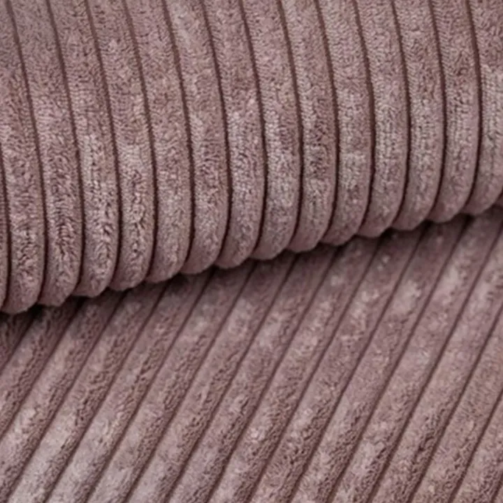 Divano letto angolare reversibile 260x160cm velluto a coste con libreria a destra rosa antico Mistery