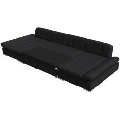 Divano letto angolare reversibile moderno design 360x160cm nero Carpiano