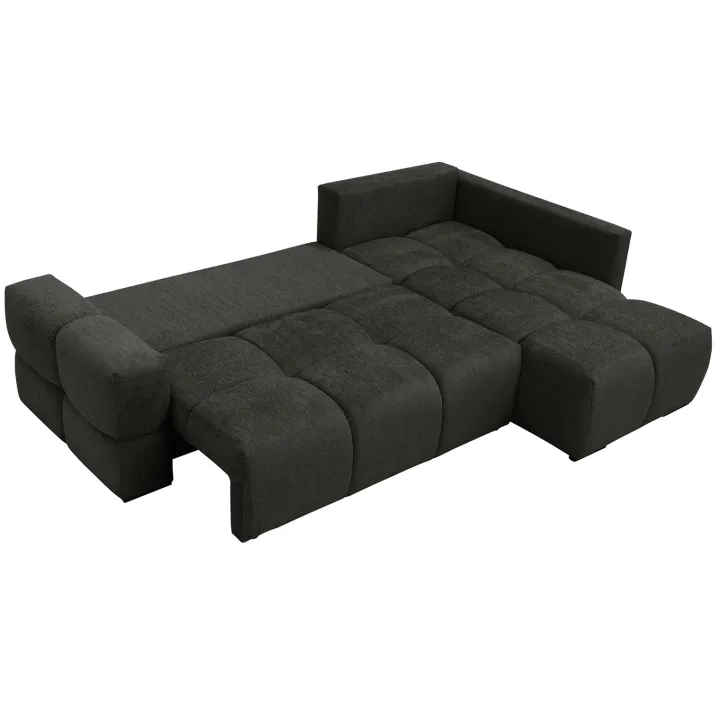 Divano letto angolare reversibile 3 posti 267x185cm box contenitore antracite Sottovoce