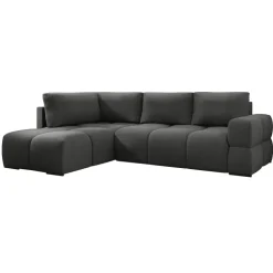Divano letto angolare reversibile 3 posti 267x185cm box contenitore antracite Sottovoce