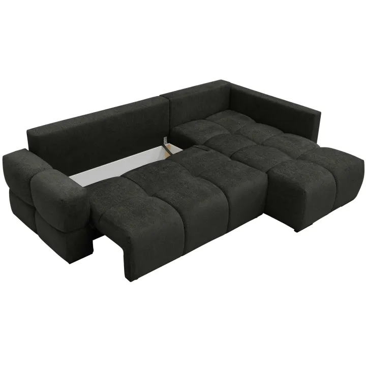 Divano letto angolare reversibile 3 posti 267x185cm box contenitore antracite Sottovoce