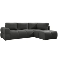 Divano letto angolare reversibile 3 posti 267x185cm box contenitore antracite Sottovoce