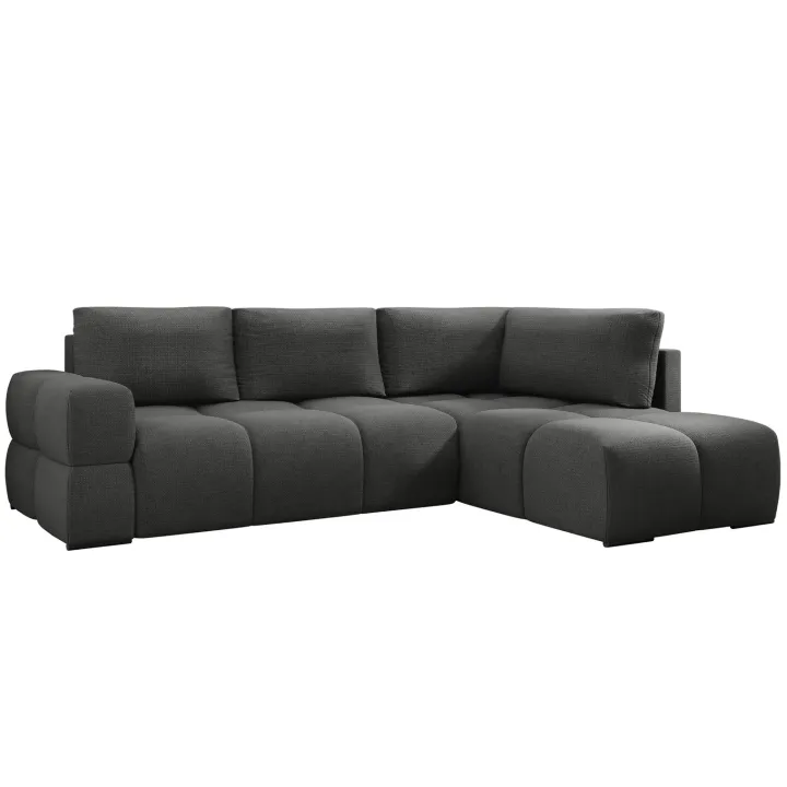Divano letto angolare reversibile 3 posti 267x185cm box contenitore antracite Sottovoce