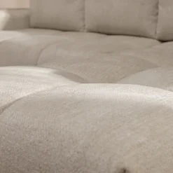 Divano letto angolare reversibile 3 posti 267x185cm box contenitore beige Sottovoce