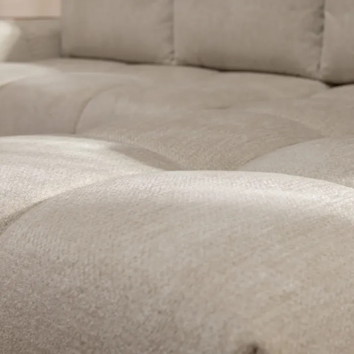 Divano letto angolare reversibile 3 posti 267x185cm box contenitore beige Sottovoce