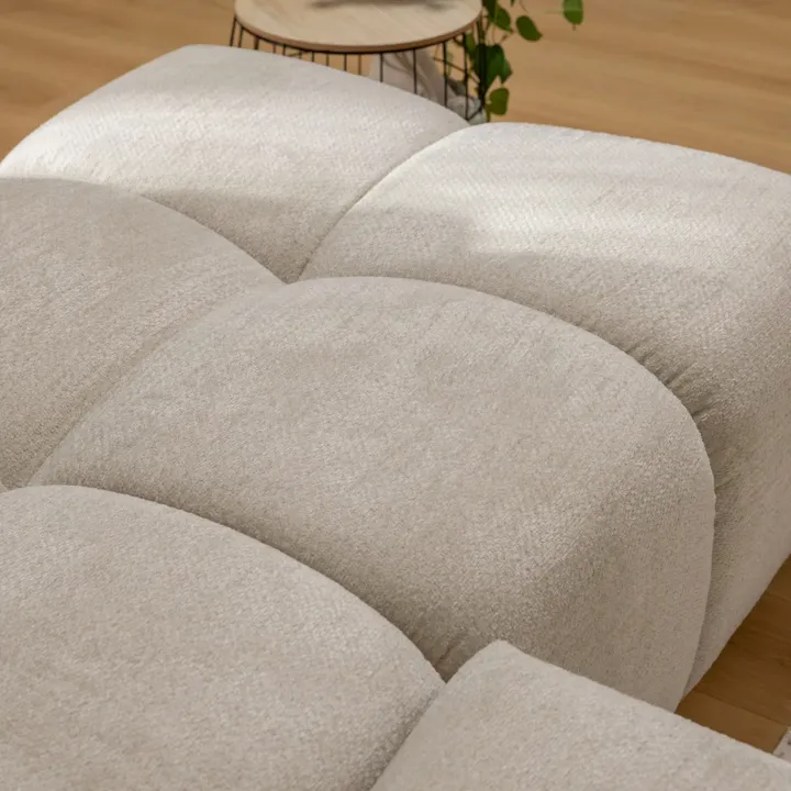 Divano letto angolare reversibile 3 posti 267x185cm box contenitore beige Sottovoce