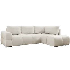 Divano letto angolare reversibile 3 posti 267x185cm box contenitore bianco perla Sottovoce