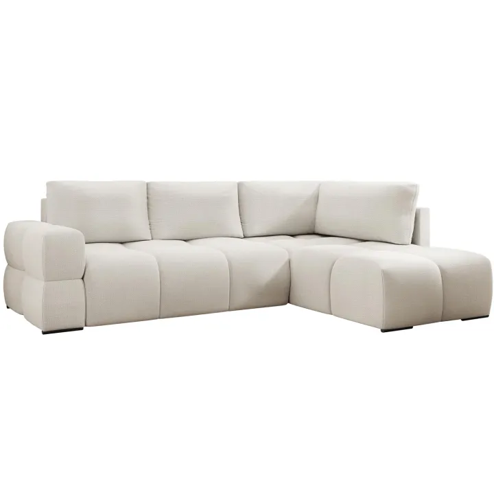 Divano letto angolare reversibile 3 posti 267x185cm box contenitore bianco perla Sottovoce