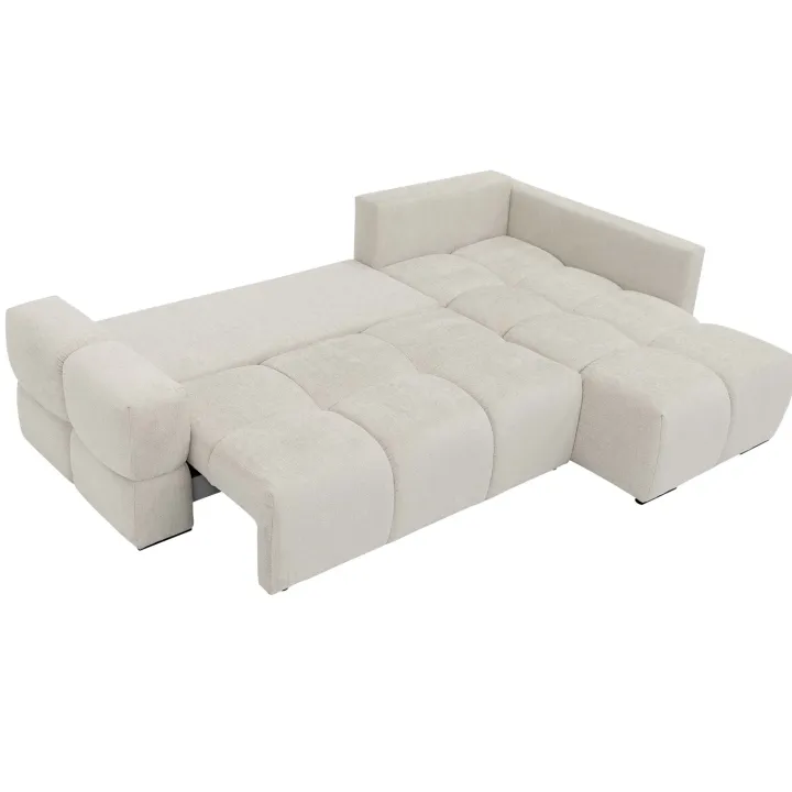Divano letto angolare reversibile 3 posti 267x185cm box contenitore bianco perla Sottovoce