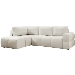 Divano letto angolare reversibile 3 posti 267x185cm box contenitore bianco perla Sottovoce