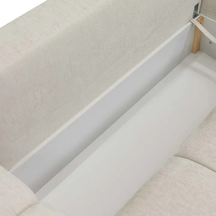 Divano letto angolare reversibile 3 posti 267x185cm box contenitore bianco perla Sottovoce