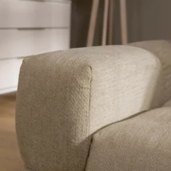 Divano letto angolare reversibile 3 posti 267x185cm box contenitore beige sabbia Sottovoce