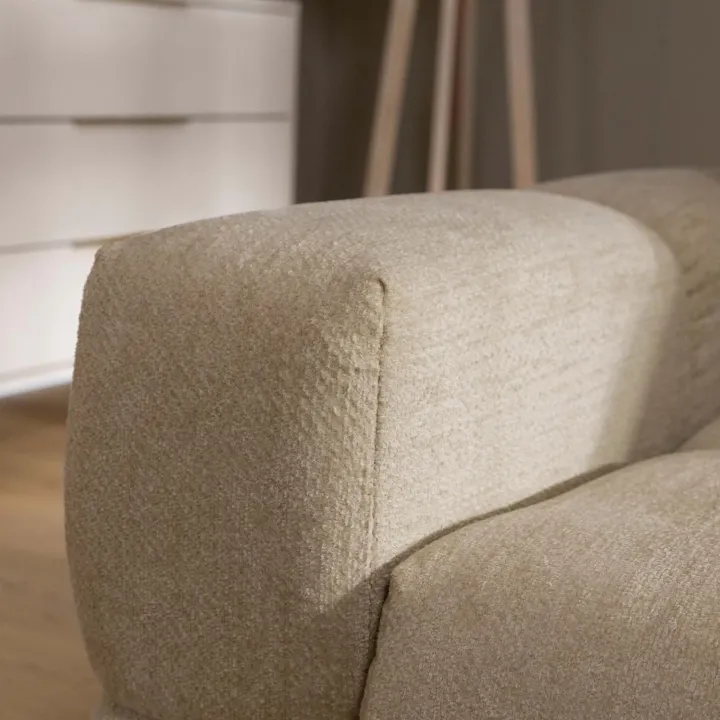 Divano letto angolare reversibile 3 posti 267x185cm box contenitore beige sabbia Sottovoce
