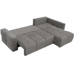 Divano letto angolare reversibile 3 posti 267x185cm box contenitore grigio Sottovoce