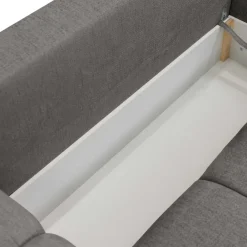 Divano letto angolare reversibile 3 posti 267x185cm box contenitore grigio Sottovoce