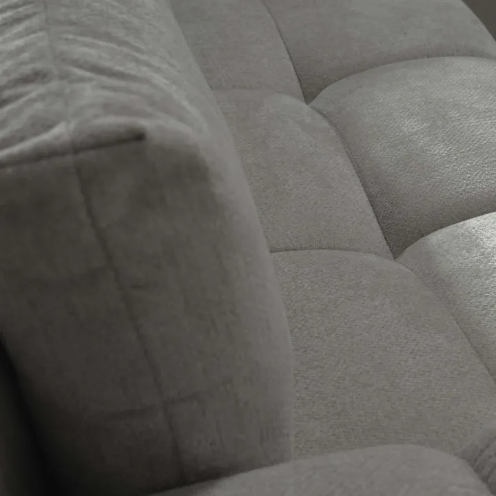 Divano letto angolare reversibile 3 posti 267x185cm box contenitore grigio Sottovoce