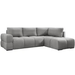 Divano letto angolare reversibile 3 posti 267x185cm box contenitore grigio Sottovoce
