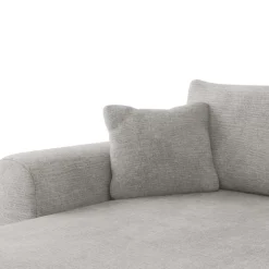 Divano letto angolare reversibile 4 posti 285x188cm con contenitore imbottito tessuto grigio Soft
