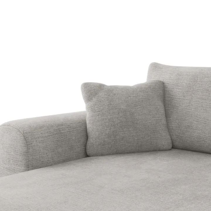 Divano letto angolare reversibile 4 posti 285x188cm con contenitore imbottito tessuto grigio Soft