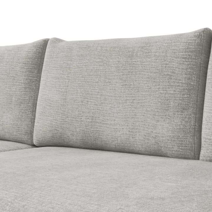 Divano letto angolare reversibile 4 posti 285x188cm con contenitore imbottito tessuto grigio Soft
