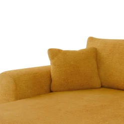 Divano letto angolare reversibile 4 posti 285x188cm con contenitore imbottito tessuto giallo senape Soft