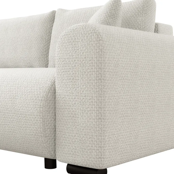 Divano letto angolare reversibile 4 posti 285x188cm con contenitore a trama spessa bianco Soft