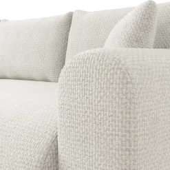 Divano letto angolare reversibile 4 posti 285x188cm con contenitore a trama spessa bianco Soft