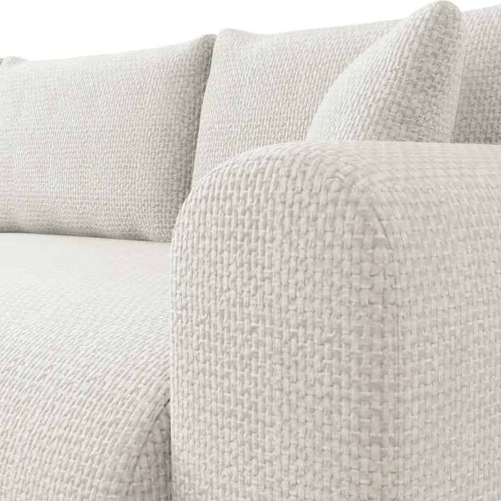Divano letto angolare reversibile 4 posti 285x188cm con contenitore a trama spessa bianco Soft