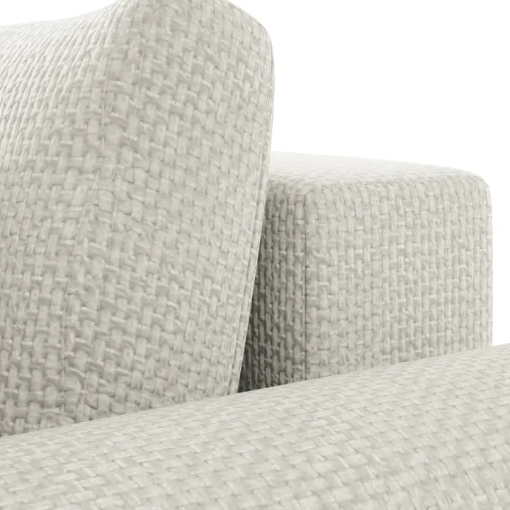 Divano letto angolare reversibile 4 posti 285x188cm con contenitore a trama spessa bianco Soft