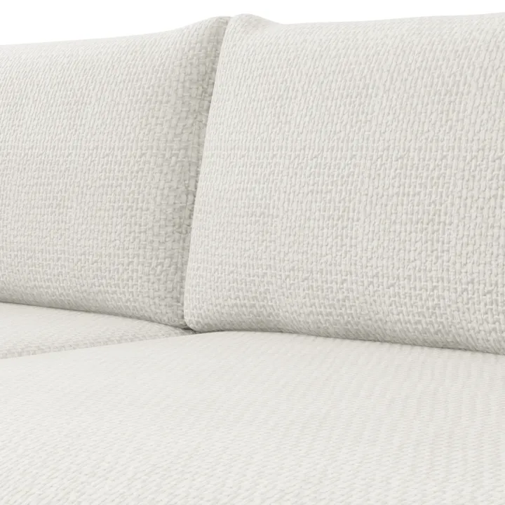 Divano letto angolare reversibile 4 posti 285x188cm con contenitore a trama spessa bianco Soft