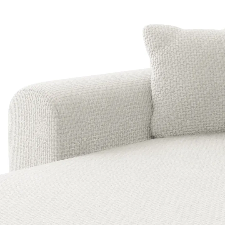 Divano letto angolare reversibile 4 posti 285x188cm con contenitore a trama spessa bianco Soft