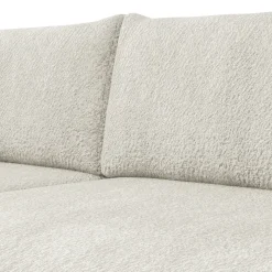 Divano letto angolare reversibile 4 posti 285x188cm con contenitore tessuto bouclé beige chiaro Soft